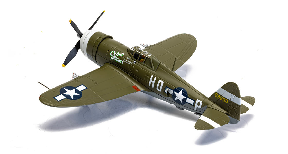 Y_Corgi_Ford_GT_model_collection_and_ace_pilot_George_Preddys_Cripes_A_Mighty_P47_Thunderbolt_fighter.jpg
