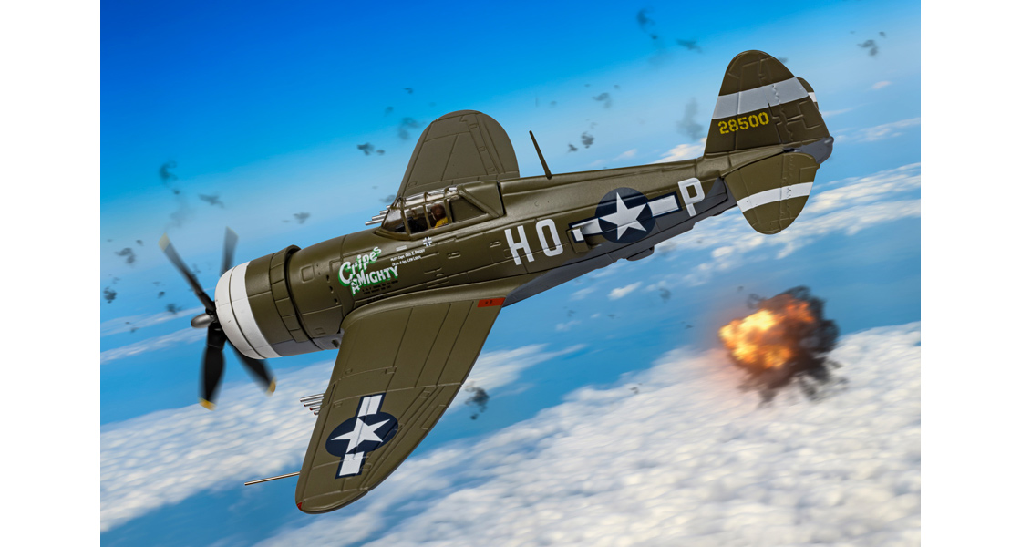 W_Corgi_Ford_GT_model_collection_and_ace_pilot_George_Preddys_Cripes_A_Mighty_P47_Thunderbolt_fighter.jpg